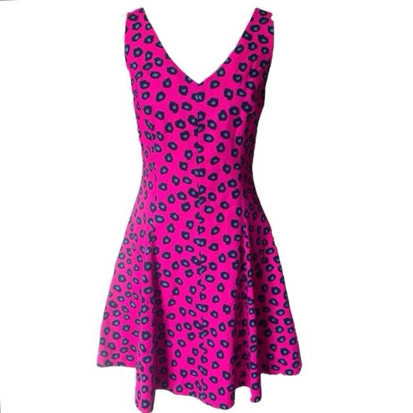 Lilly Pulitzer Pink Navy Cheetah Print Dress Size 6 - Picture 1 of 6